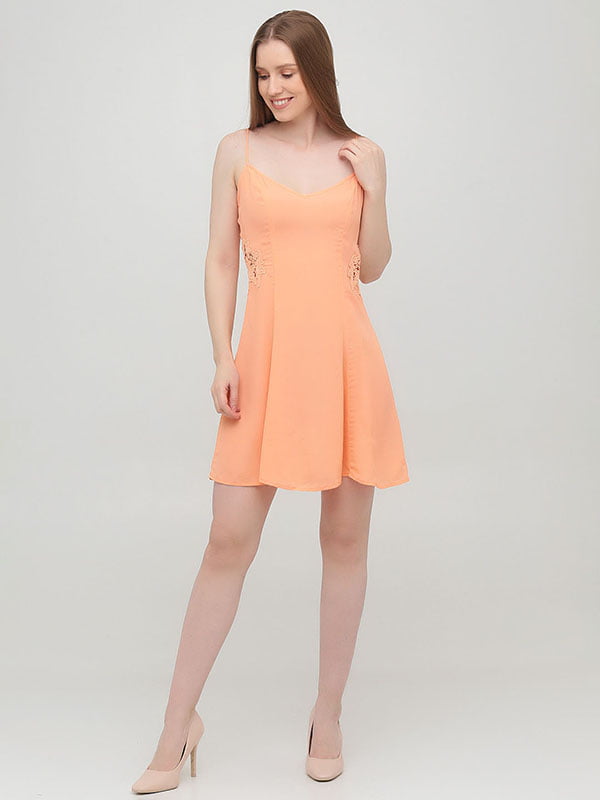 Платье А-силуэта оранжевое | 6439873