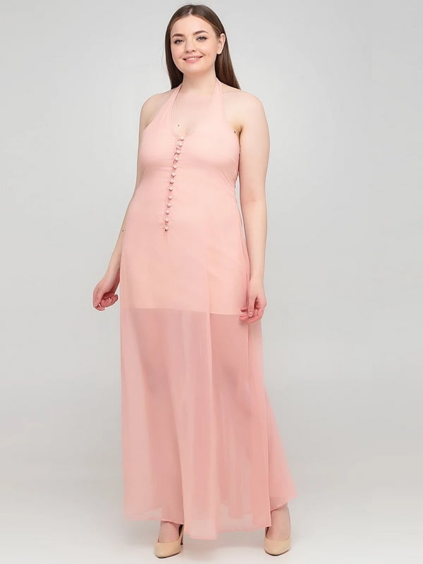 Платье вечернее с открытой спиной розовое | 6442971