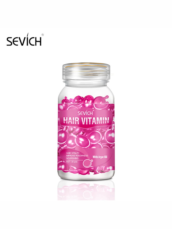 Капсули для відновллення ламкого і пористого волосся Sevich (арганова олія) рожеві 30 капсул | 6447539