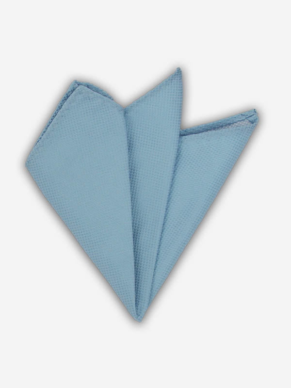 Хустка ніжно-блакитна текстурна в клітку | 6457741