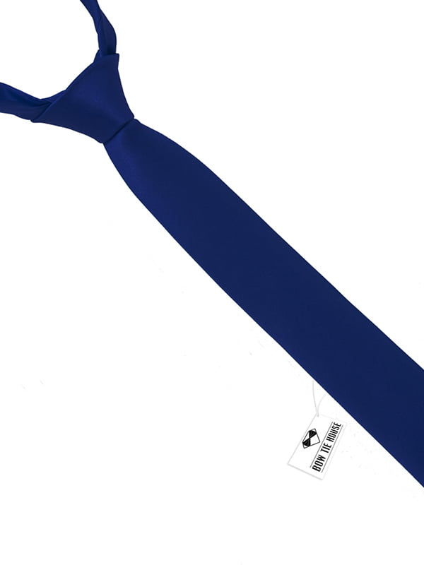 Краватка підліткова вузька темно-синя матова | 6458956