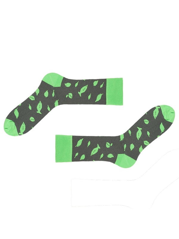 Носки зеленые с принтом | 6459027
