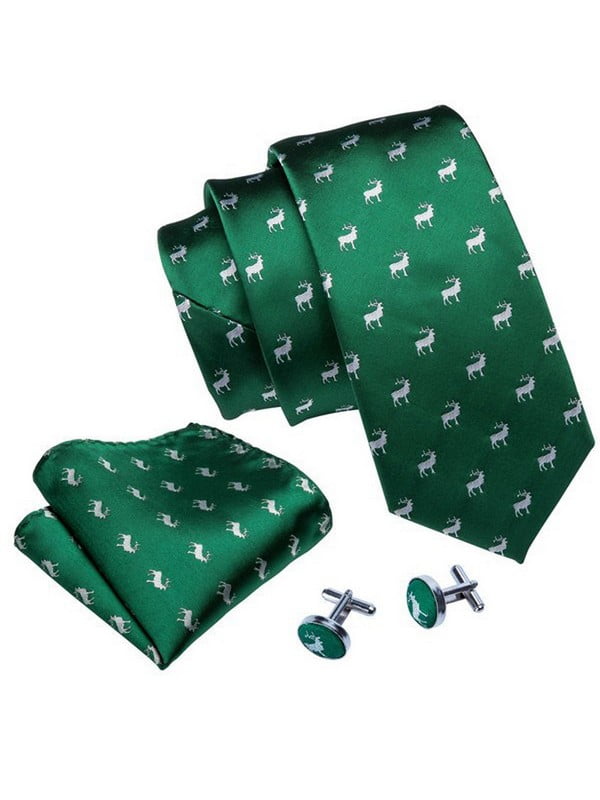Подарочный  набор темно-зеленый с оленями | 6459243