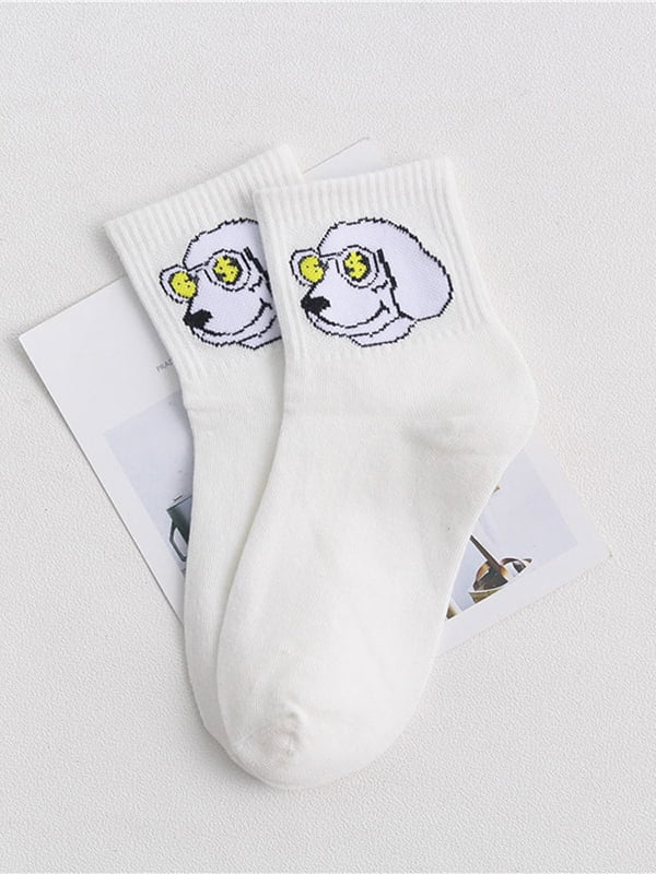 Шкарпетки білі з принтом | 6459251