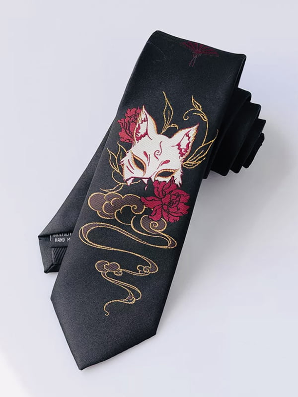 Краватка з анімалістичним принтом чорна | 6459599