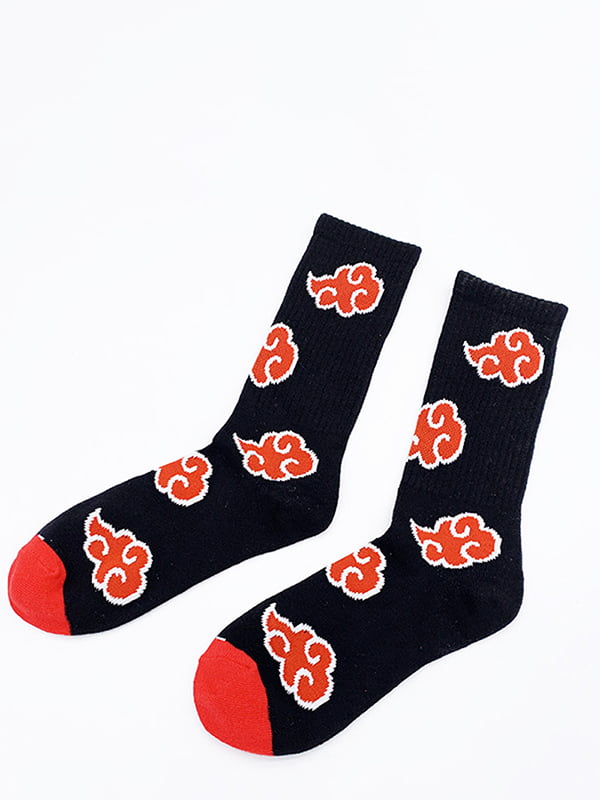 Шкарпетки чорно-червоні з принтом | 6459699