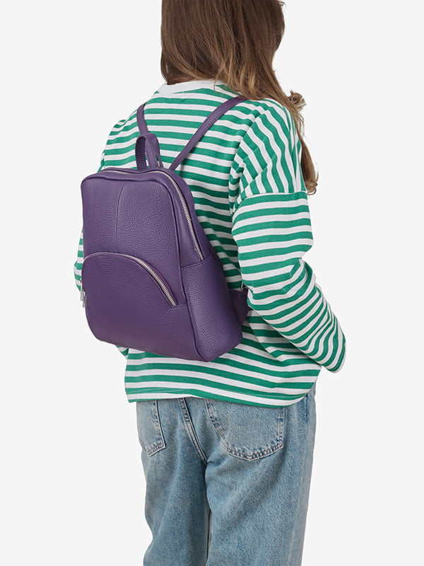 Рюкзак кожаный фиолетовый | 6460415