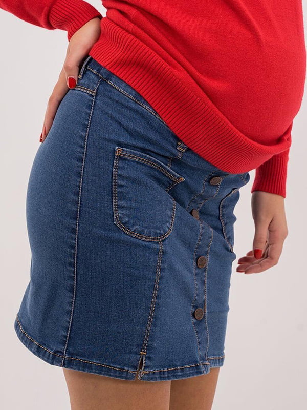 Юбка джинсовая для беременных синяя | 6466683