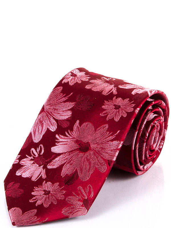 Краватка червона в принт | 6484948