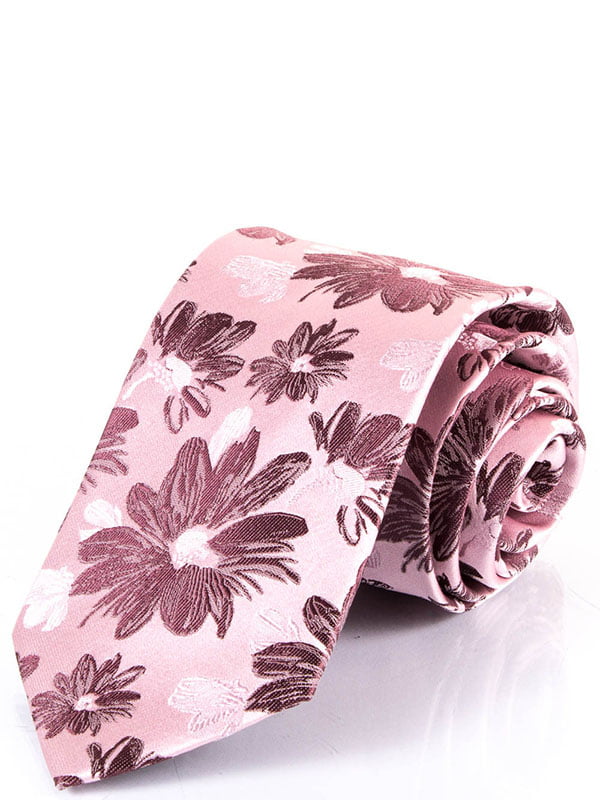 Краватка рожева в принт | 6484949