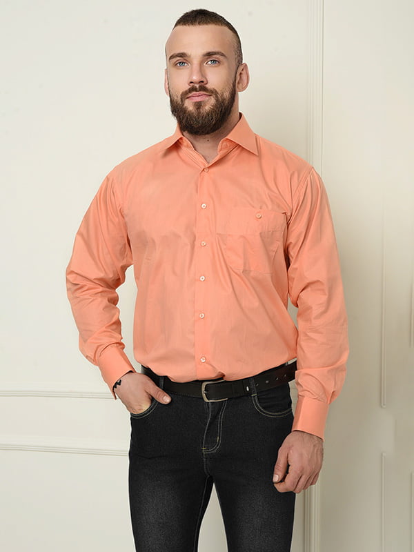 Рубашка оранжевая однотонная | 6491319