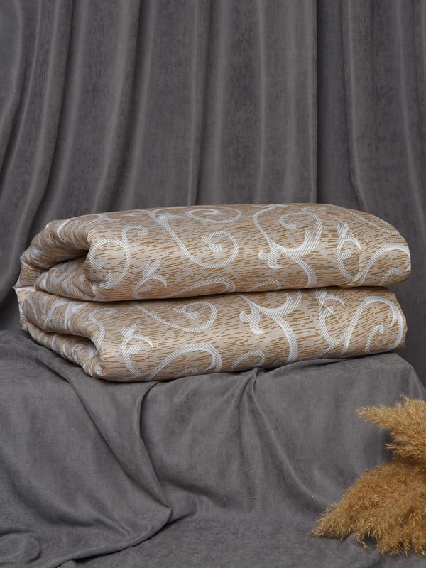 Одеяло силиконовое полуторное демисезонное коричневое с принтом | 6492949