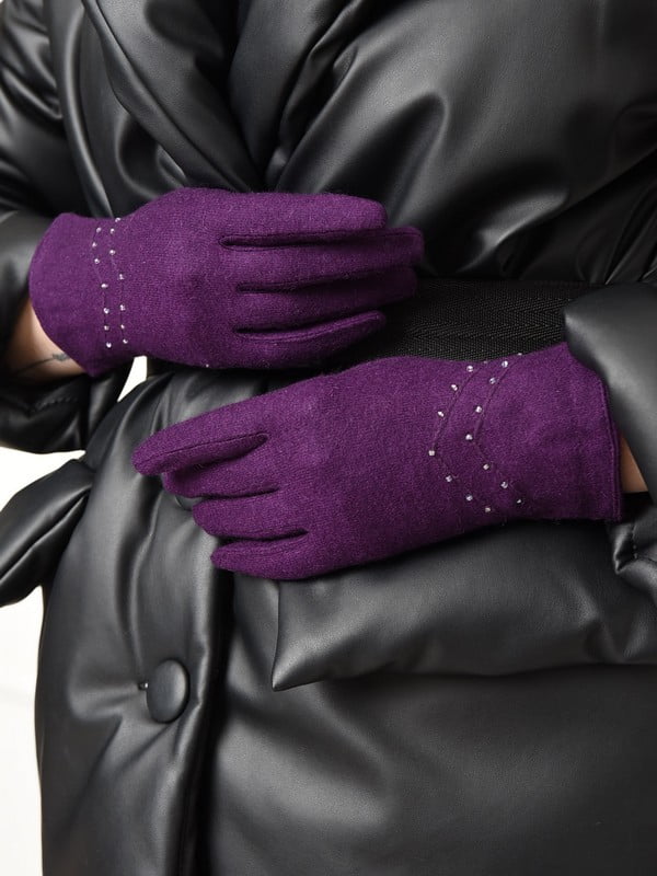 Перчатки кашемировые фиолетовые | 6493345