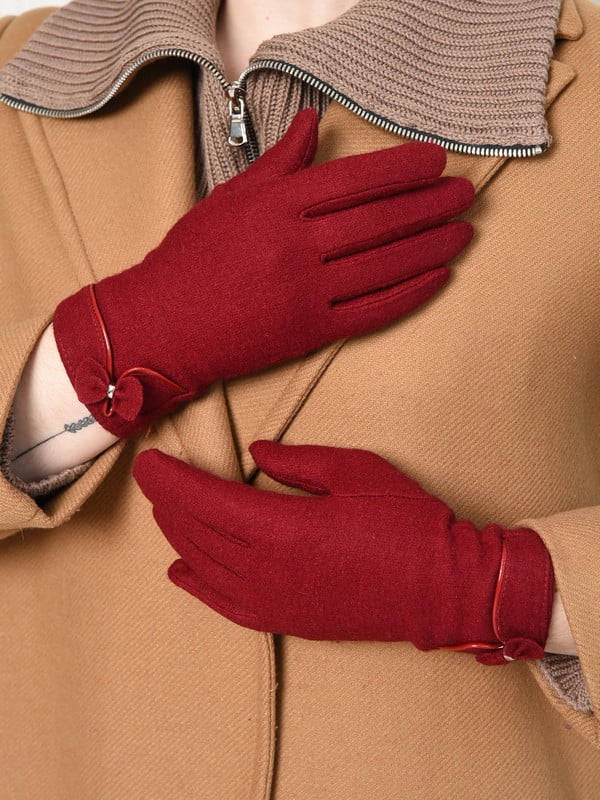 Перчатки текстильные бордовые | 6493513