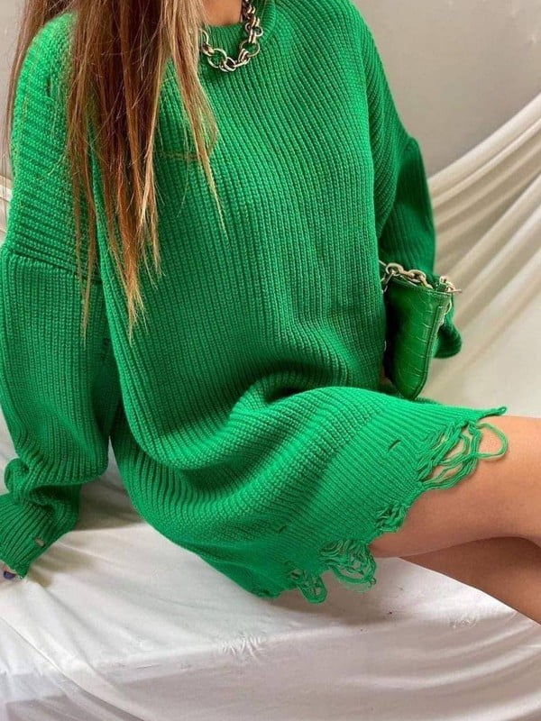 Сукня-светр зелена | 6523971