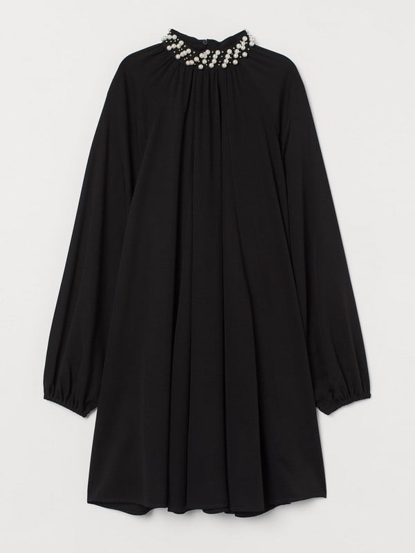Сукня з віскози чорна з перлами | 6525162