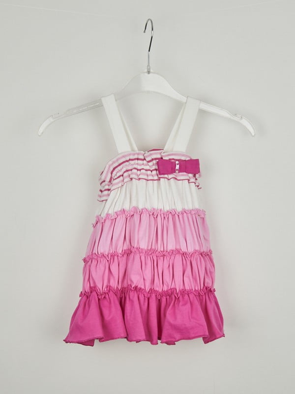 Платье розово-белое в полоску | 6535037