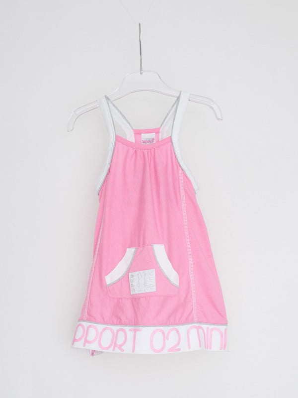 Сукня рожева з принтом | 6535334