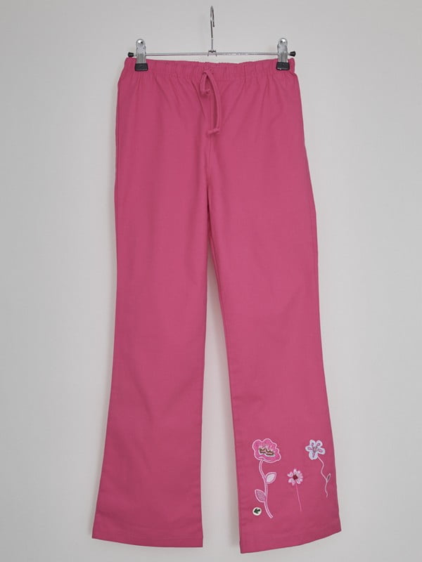 Рожеві штани з квітковим принтом | 6536483