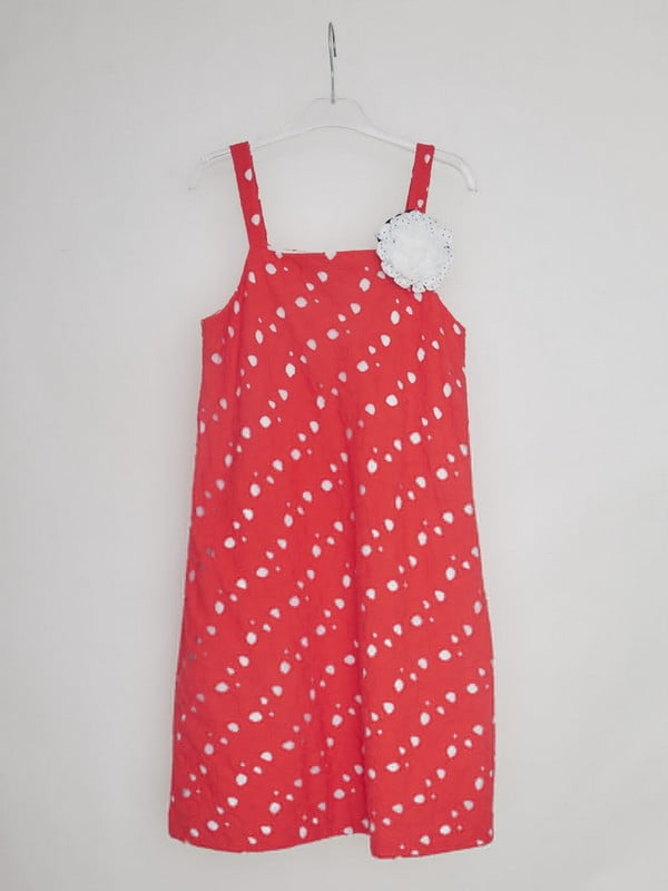 Платье красное с принтом | 6541423