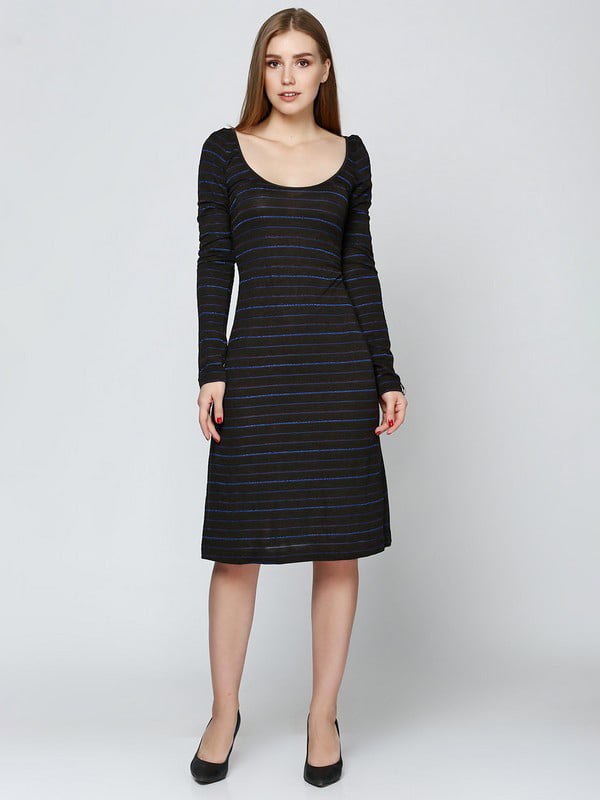 Сукня чорно-синього кольору у смужку | 6541789