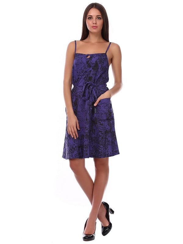 Сукня фіолетового кольору в абстрактний принт | 6542067