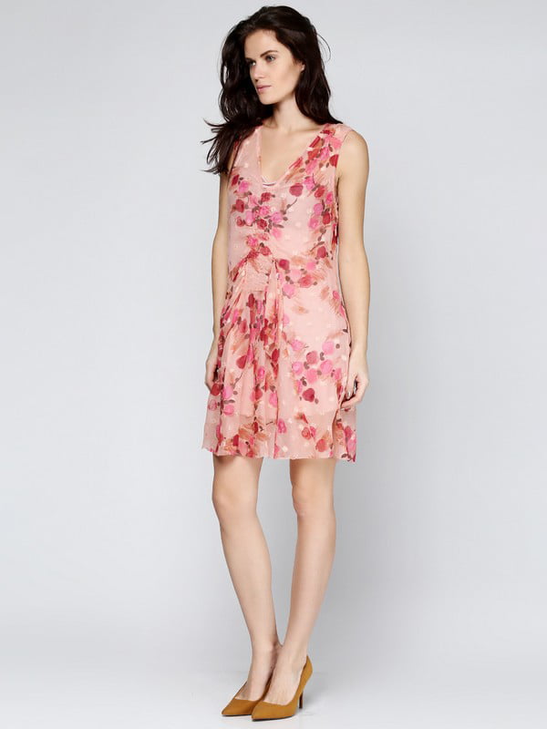 Платье розовое с принтом | 6546464