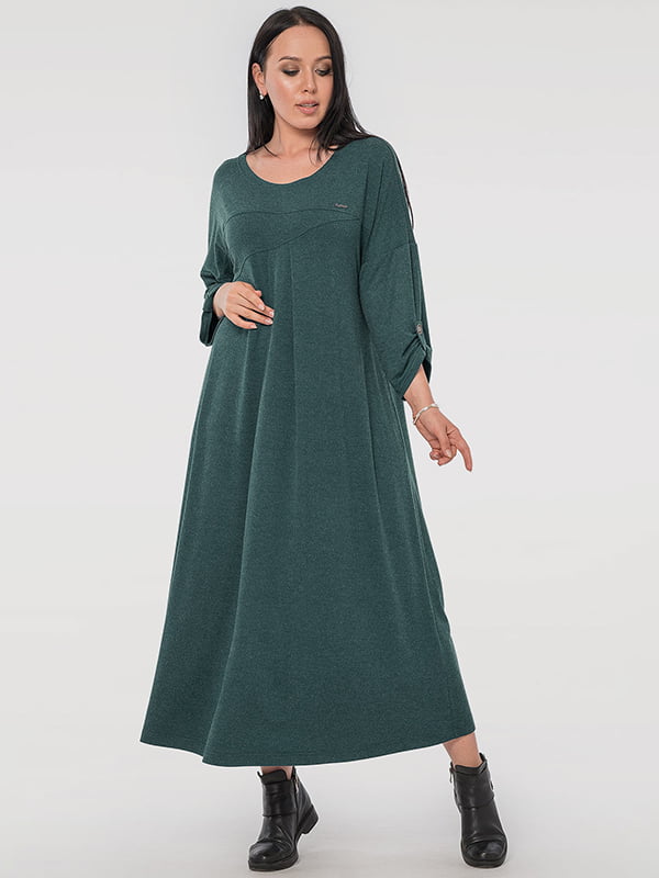 Платье зеленое из вискозного трикотажа | 6548640