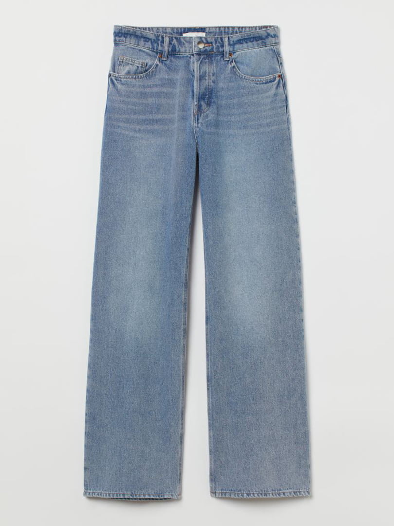 Прямі світло-сині джинси з високою талією | 6565999
