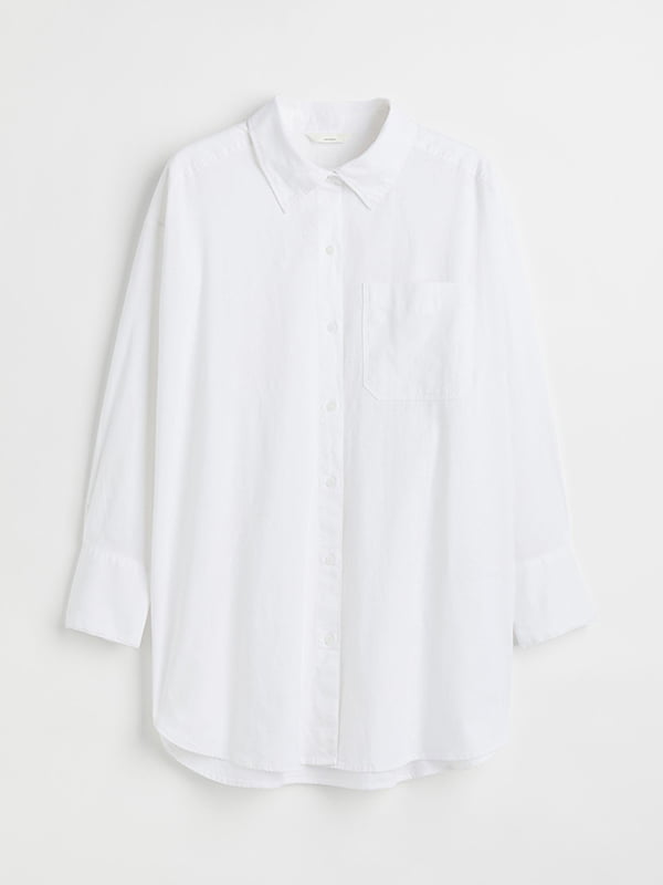 Рубашка льняная белого цвета | 6567423