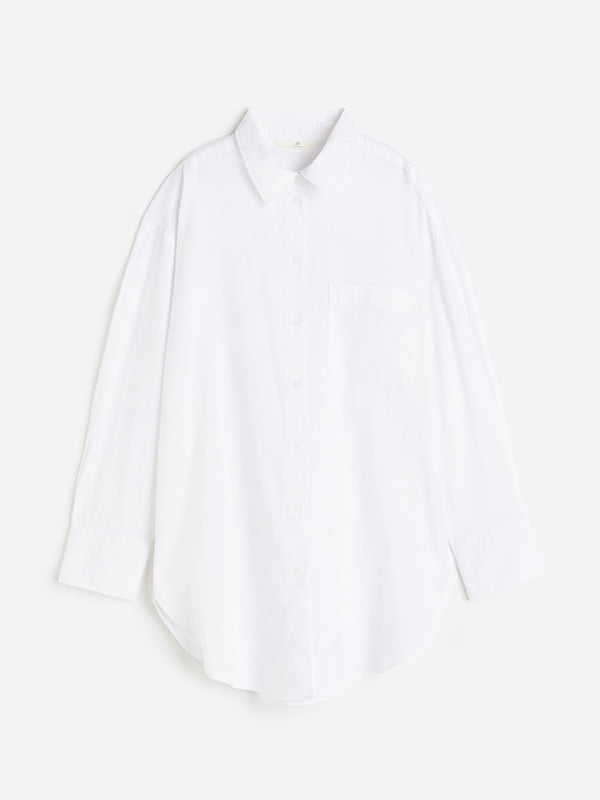 Рубашка льняная белого цвета | 6567486