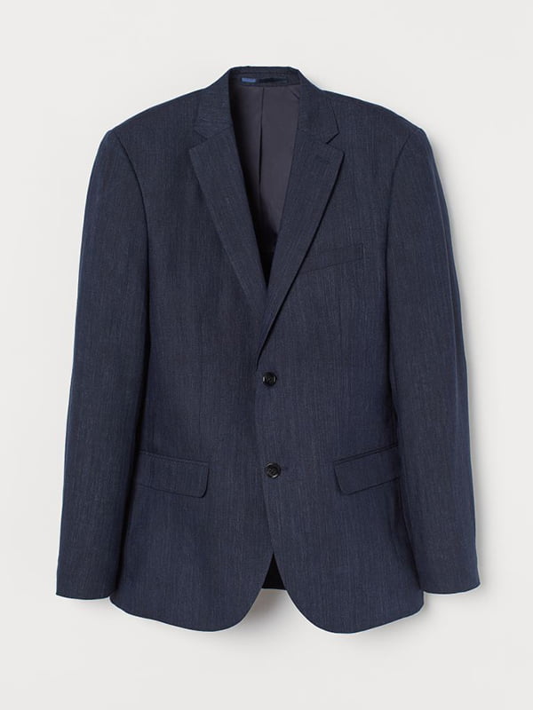 Пиджак льняной синий | 6567504