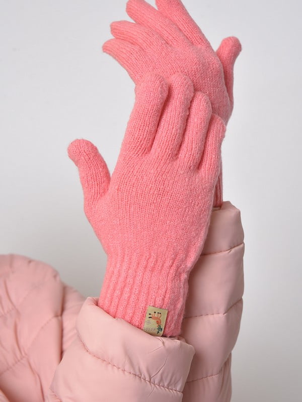 Перчатки утепленные розового цвета | 6577755