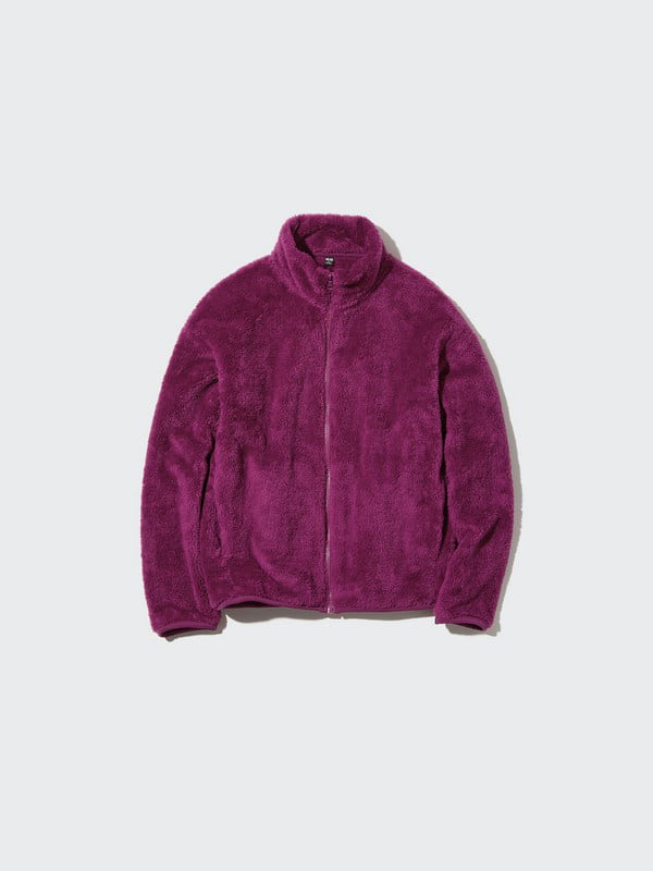 Куртка фіолетова на блискавці зі штучного хутра | 6581703
