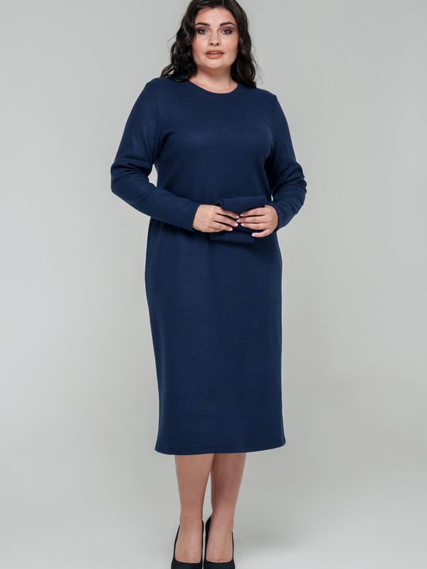 Платье-свитер темно-синее | 6590354