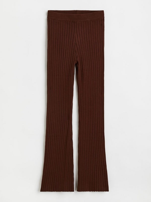 Расклешенные брюки для девочек коричневого цвета | 6589127