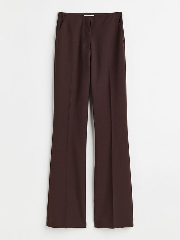 Розкльошені штани темно-коричневого кольору | 6589259