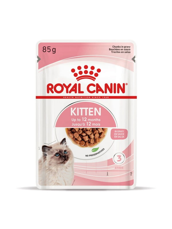 Royal Canin Kitten Gravy вологий корм шматочки в соусі для кошенят до 12 міс. 85 г х 12 шт | 6611903