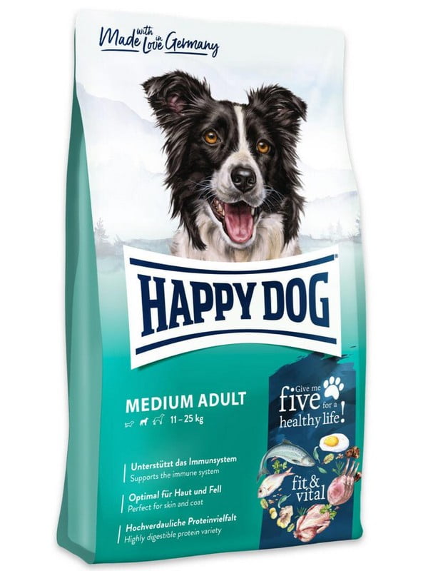 Happy Dog Medium Adult сухой корм для взрослых собак средних пород | 6611934