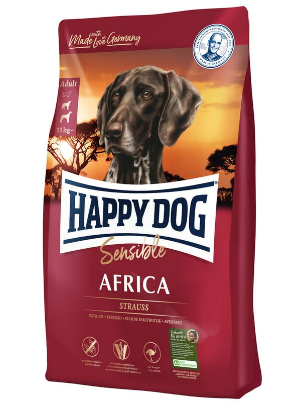 Happy Dog Sensible Africa сухий корм без злаків для собак при непереносимості корму 4 кг. | 6611936