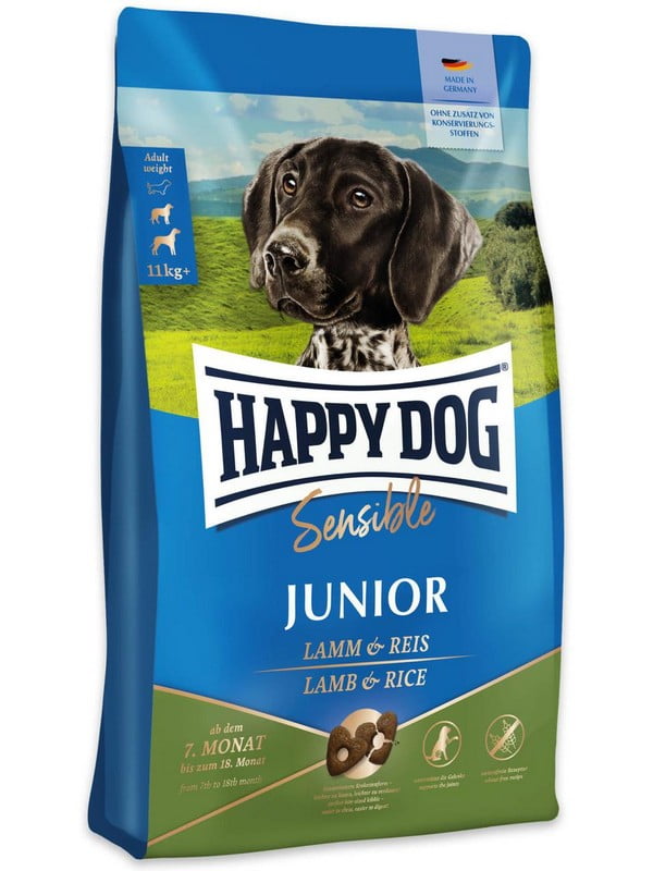 Happy Dog Junior Lamb Rice сухий корм для великих та середніх цуценят 7-18 міс. 4 кг. | 6611969