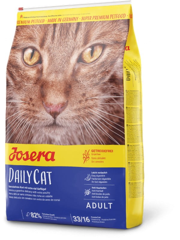 Josera DailyCat сухой корм беззерновой для взрослых кошек с домашней птицей 2 кг. | 6612074
