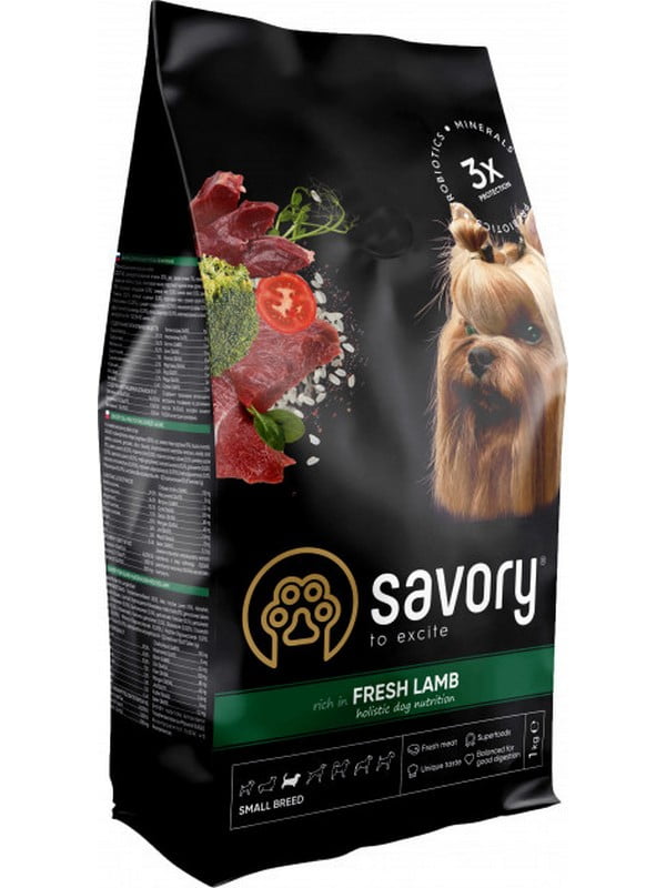 Savory Small Breed Gourmand Fresh Lamb корм для собак маленьких пород 1 кг. | 6612174