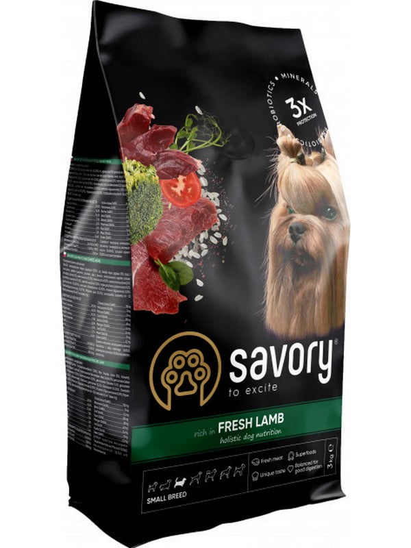 Savory Small Breed Gourmand Fresh Lamb корм для собак маленьких пород 3 кг. | 6612175