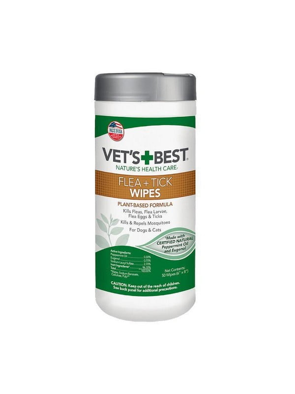 Vet`s Best Flea Tick Wipes влажные салфетки от блох, клещей и насекомых для собак | 6612275