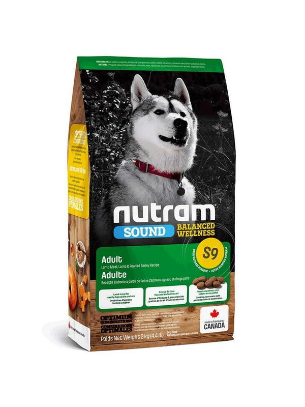 Nutram S9 Sound Balanced Wellness Lamb Adult Dog корм для собак з ягнятком та ячменем | 6613471