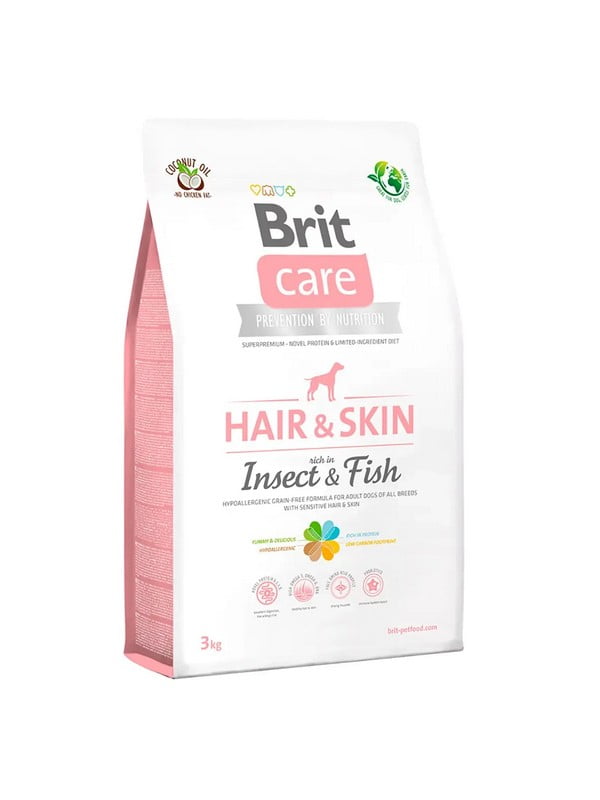 Brit Care Dog Hair Skin Insect Fish беззерновий корм для собак із чутливою шкірою 3 кг. | 6613549
