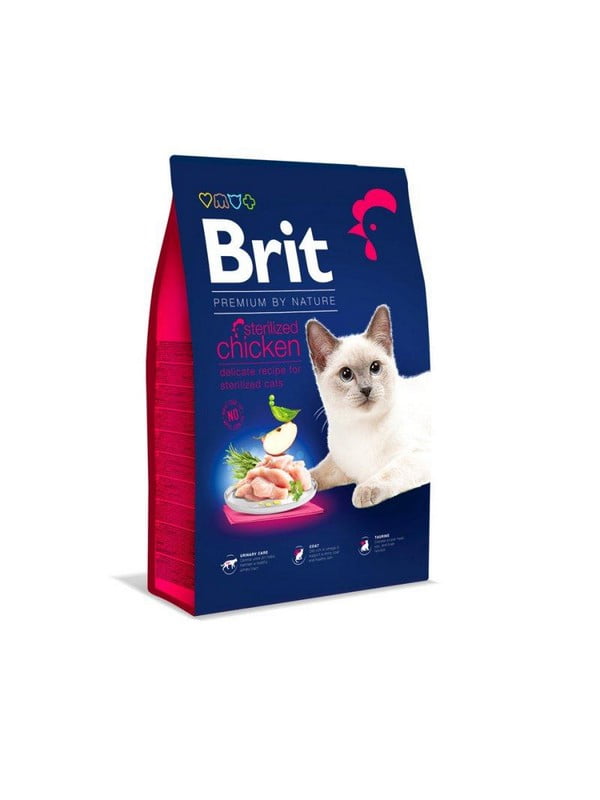 Brit Premium by Nature Cat Sterilized Chicken корм для стерилизованных котов 1.5 кг. | 6613662