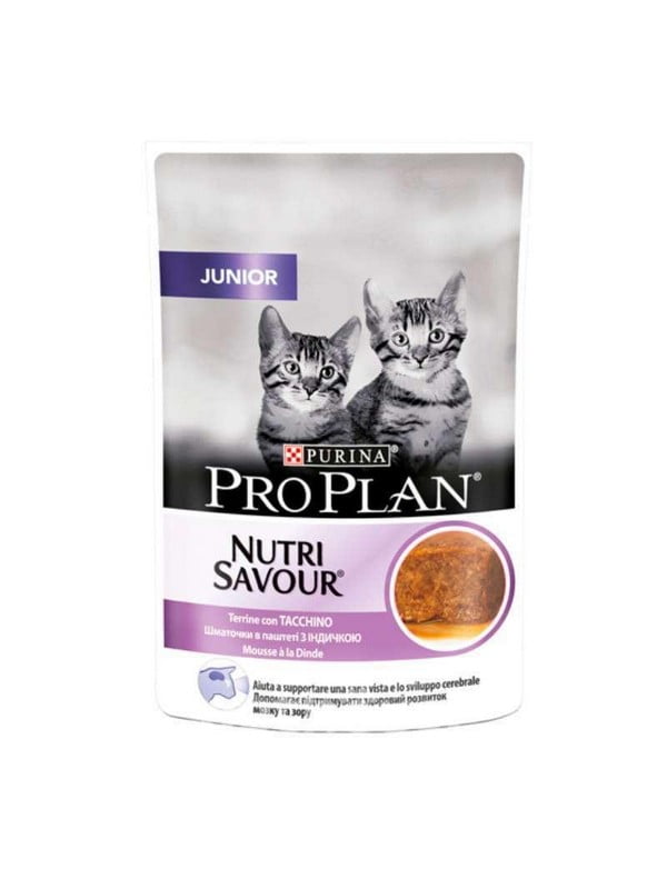 Purina Pro Plan Junior Nutrisavour Mousse Turkey вологий корм для кошенят 12 шт х 85 г | 6613795