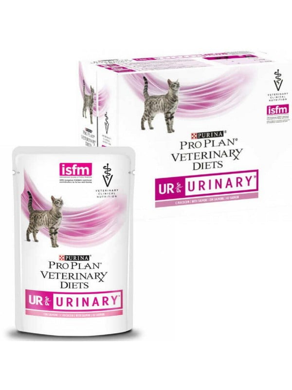 Purina Pro Plan Veterinary UR Urinary Лосось корм для котів від каменів 10шт х 85г | 6613814